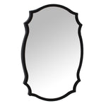 Matt Black Ornate Curved Mirror - Rogey