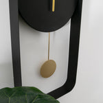 Matte Black Metal Wall Clock with Gold Details - Rogey