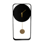 Matte Black Metal Wall Clock with Gold Details - Rogey