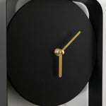 Matte Black Metal Wall Clock with Gold Details - Rogey