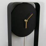 Matte Black Metal Wall Clock with Gold Details - Rogey