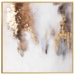 Metallic Soft Abstract Glass Image In Gold Frame - Rogey