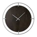 Minimalist Wood & Silver Wall Clock - Rogey