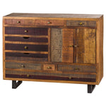 Multi Draw Reclaimed Industrial Chest With Brass Handle - Rogey