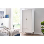 Murano 2 Door 1 Drawer Wardrobe - Matt White - Rogey