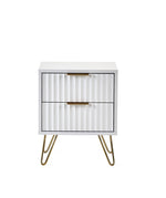 Murano 2 Drawer Bedside - Matt White - Rogey