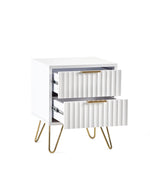 Murano 2 Drawer Bedside - Matt White - Rogey