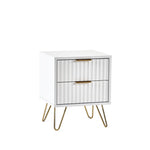 Murano 2 Drawer Bedside - Matt White - Rogey