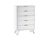 Murano 5 Drawer Chest - Matt White - Rogey