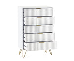 Murano 5 Drawer Chest - Matt White - Rogey