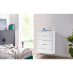 Murano 5 Drawer Chest - Matt White - Rogey