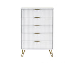 Murano 5 Drawer Chest - Matt White - Rogey