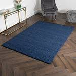 Navy Knitted Large Wool Rug - 120 x 180cm - Rogey