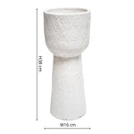 Nico Tall Planter Rustic White H38cm D16cm - Rogey