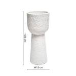 Nico Tall Planter Rustic White H38cm D16cm - Rogey