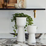 Nico Tall Planter Rustic White H38cm D16cm - Rogey