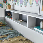 Oliver Grey and White Storage Bunk Bed Single - Rogey