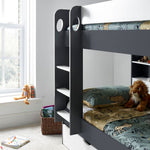 Oliver Grey and White Storage Bunk Bed Single - Rogey