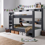 Oliver Grey and White Storage Bunk Bed Single - Rogey