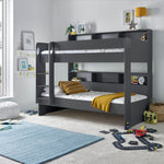 Oliver Onyx Grey Storage Bunk Bed Single - Rogey