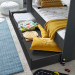 Oliver Onyx Grey Storage Bunk Bed Single - Rogey