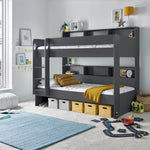 Oliver Onyx Grey Storage Bunk Bed Single - Rogey