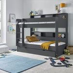 Oliver Onyx Grey Storage Bunk Bed Single - Rogey