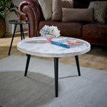 Opal Coffee Table With Marble Top And Metal Legs - Rogey