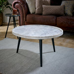 Opal Coffee Table With Marble Top And Metal Legs - Rogey