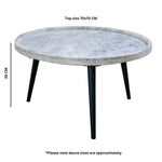 Opal Coffee Table With Marble Top And Metal Legs - Rogey