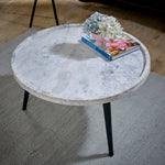 Opal Coffee Table With Marble Top And Metal Legs - Rogey