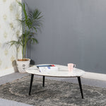 Opal Coffee Table With White Marble Top & Metal Legs - Rogey