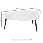 Opal Coffee Table With White Marble Top & Metal Legs - Rogey