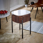 Opal Mango Wood Bedside Table With Marble Top & Metal Legs - Rogey