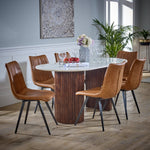 Opal Mango Wood Dining Table 170Cm With Marble Top - Rogey