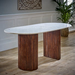 Opal Mango Wood Dining Table 170Cm With Marble Top - Rogey