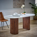 Opal Mango Wood Dining Table 170Cm With Marble Top - Rogey