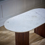 Opal Mango Wood Dining Table 170Cm With Marble Top - Rogey