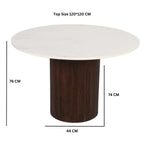 Opal Mango Wood Dining Table Round With Marble Top - Rogey