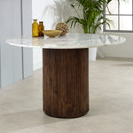 Opal Mango Wood Dining Table Round With Marble Top - Rogey