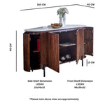 Opal Mango Wood Sideboard With Marble Top & Metal Legs - Rogey