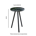 Opal Side Table With Black Marble Top & Metal Legs - Rogey