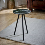 Opal Side Table With Black Marble Top & Metal Legs - Rogey