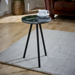 Opal Side Table With Black Marble Top & Metal Legs - Rogey