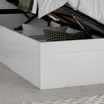 Oscar White Wooden Ottoman Storage Bed Single - Rogey