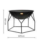 Outdoor Buckingham Fire Pit Black H51Cm W70Cm - Rogey