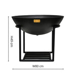 Outdoor Cast Iron Fire Pit on Stand in Black Iron H45Cm W56Cm - Rogey