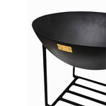 Outdoor Cast Iron Fire Pit on Stand in Black Iron H45Cm W56Cm - Rogey