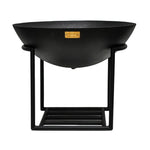 Outdoor Cast Iron Fire Pit on Stand in Black Iron H45Cm W56Cm - Rogey