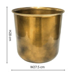 Outdoor Hampton Antique Brass Metal Planter H25Cm W20Cm - Rogey